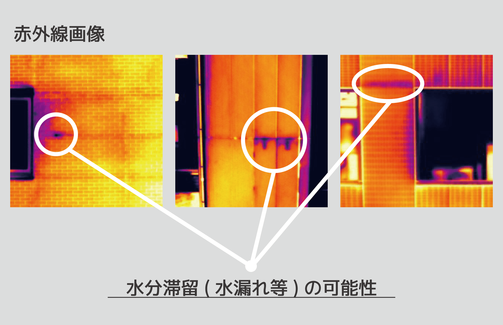 可視画像 × 赤外線画像─温度差による異常箇所の可視化